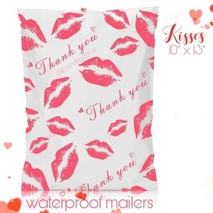 NWT Waterproof Posh Shipping Supplies Poly Mailers Hot Pink Kisses Thank You Bag